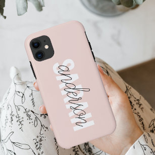 Modern Pastel Pink Beauty Personalized You Name iPhone 11 Case