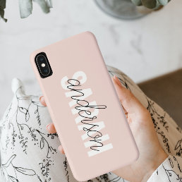 Modern Pastel Pink Beauty Personalized You Name iPhone XS Max Case