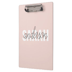 Modern Pastel Pink Beauty Personalized You Name Clipboard