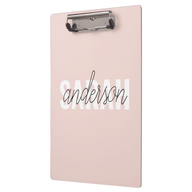 Modern Pastel Pink Beauty Personalized You Name Clipboard (Left)