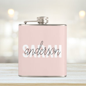 Modern Pastel Pink Beauty Personalized You Name Flask