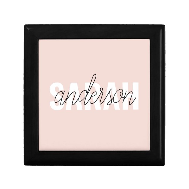 Modern Pastel Pink Beauty Personalized You Name Gift Box (Front)