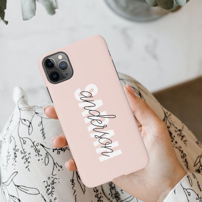 Modern Pastel Pink Beauty Personalized You Name iPhone Case (Creator Uploaded)