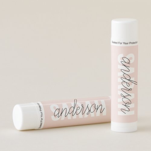 Modern Pastel Pink Beauty Personalized You Name Lip Balm