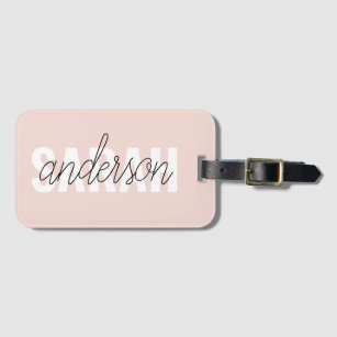 Modern Pastel Pink Beauty Personalized You Name Luggage Tag