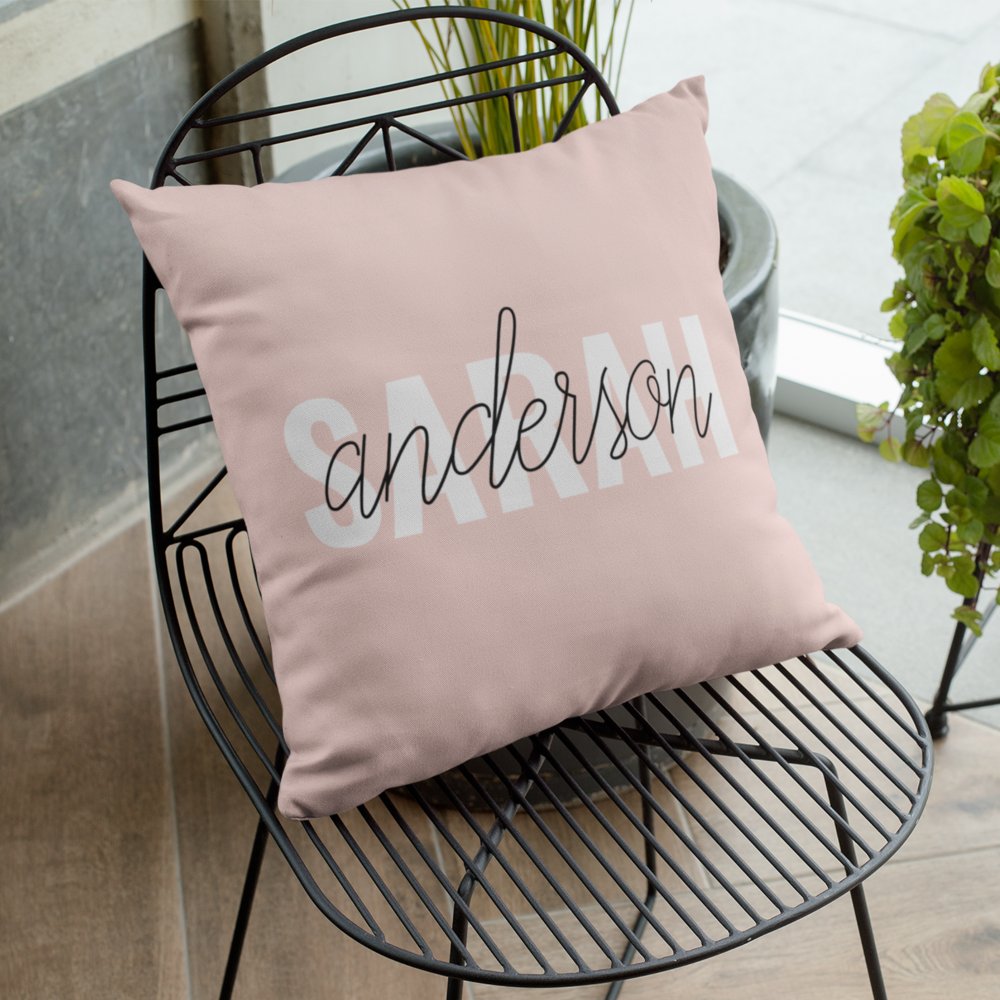 pink personalized your name outdoor Bookish Pillow