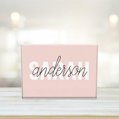 Modern Pastel Pink Beauty Personalized You Name Photo Block