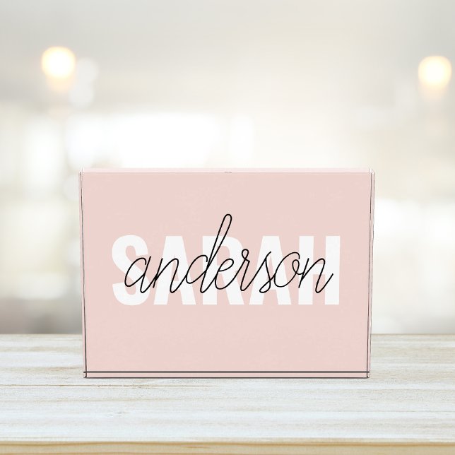 Modern Pastel Pink Beauty Personalized You Name Photo Block (Creator Uploaded)