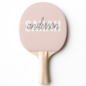 Modern Pastel Pink Beauty Personalized You Name Ping Pong Paddle