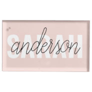 Modern Pastel Pink Beauty Personalized You Name Place Card Holder at Zazzle