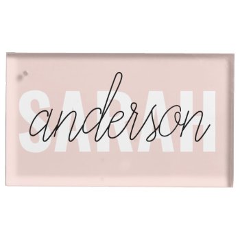 Modern Pastel Pink Beauty Personalized You Name Place Card Holder by LovePattern at Zazzle