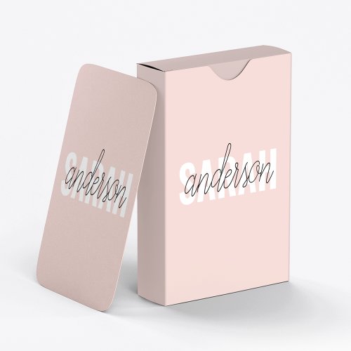 Modern Pastel Pink Beauty Personalized You Name Playing Cards