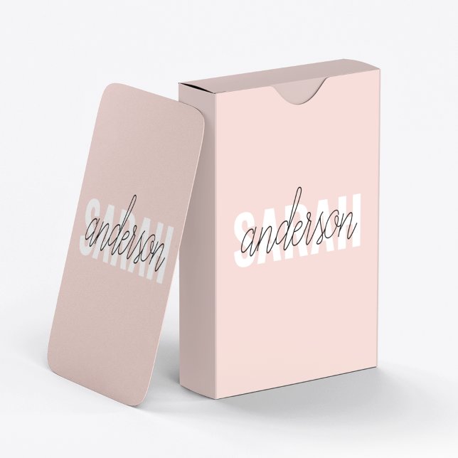 Modern Pastel Pink Beauty Personalized You Name Poker Cards (Creator Uploaded)