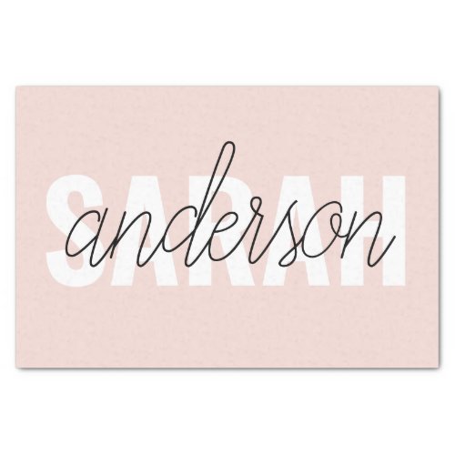 Modern Pastel Pink Beauty Personalized You Name Tissue Paper