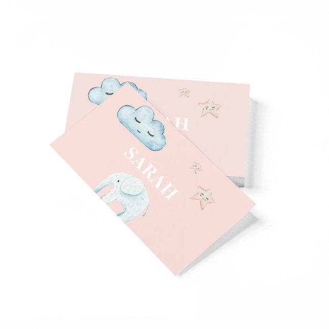 Modern Pastel Pink & Blue Child Name Business Card (Creator Uploaded)