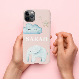 Modern Pastel Pink &amp; Blue Child Name iPhone 11Pro Max Case