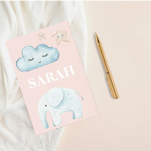 Modern Pastel Pink & Blue Child Name Post-it Notes