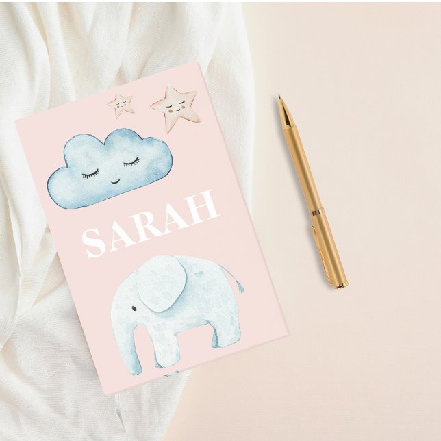 Modern Pastel Pink & Blue Child Name Post-it Notes (Creator Uploaded)