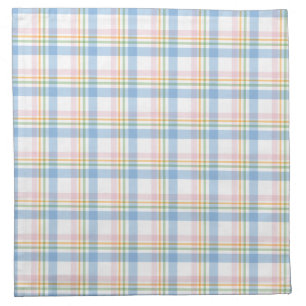 Modern Pastel Pink Check Gingham Christmas Cloth Napkin