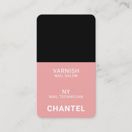 Modern pastel pink chic stylish trendy nail polish business card