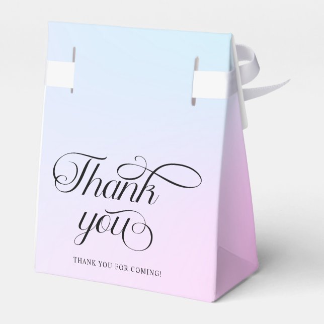 Modern Pastel  Pink Cloud Nine Baby Shower Favor Boxes (Back Side)