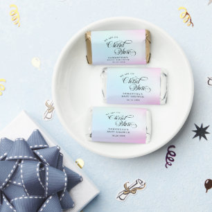 Modern Pastel Pink Cloud Nine Baby Shower Hershey's Miniatures