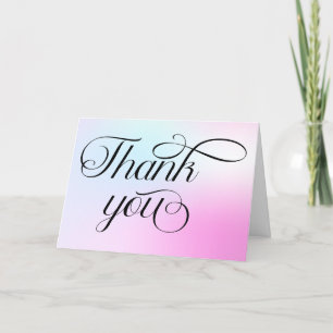 Modern Pastel Pink Cloud Nine Baby Shower Letterpress Thank You Card