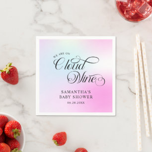Modern Pastel  Pink Cloud Nine Baby Shower Napkins