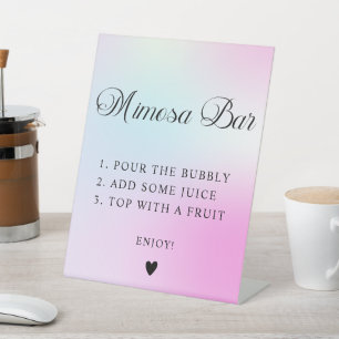 Modern Pastel  Pink Cloud Nine Baby Shower Pedestal Sign