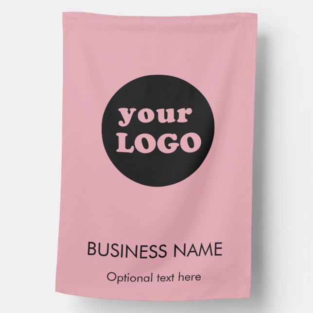 Modern Pastel Pink Custom Business Logo  House Flag