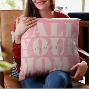 Modern pastel pink dormroom decor throw pillow