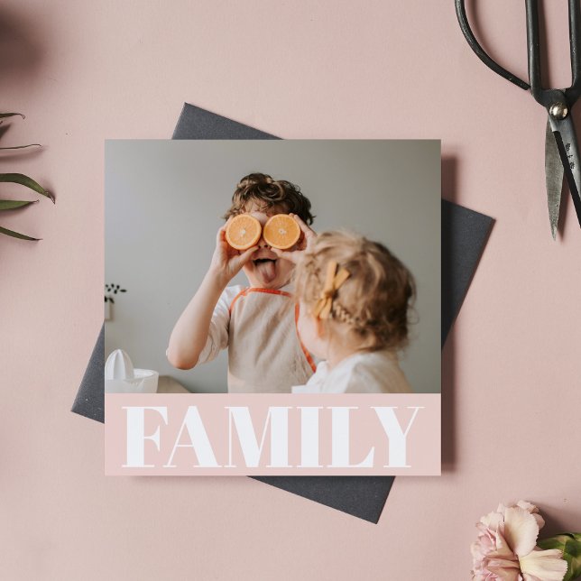 Modern Pastel Pink Family Photo Gift (Creator Uploaded)