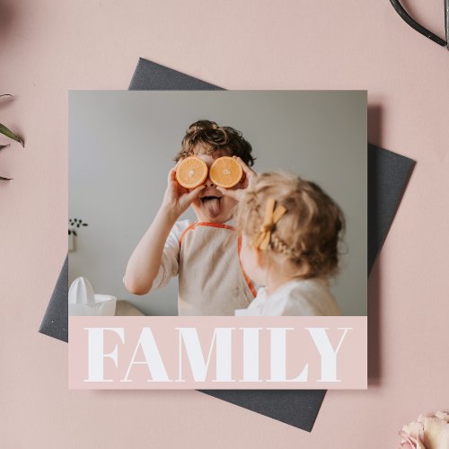 Modern Pastel Pink Family Photo Gift