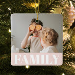 Modern Pastel Pink Family Photo Gift Ceramic Ornament<br><div class="desc">Modern Pastel Pink Family Photo Gift</div>