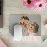 Modern Pastel Pink Family Photo Gift Mouse Pad<br><div class="desc">Modern Pastel Pink Family Photo Gift</div>