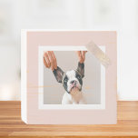 Modern Pastel Pink Frame | Personal Dog Photo Wooden Box Sign<br><div class="desc">Modern Pastel Pink Frame | Personal Dog Photo</div>