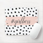 Modern Pastel Pink Girl Boss & Black Dots