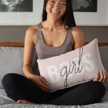 Modern Pastel Pink Girl Boss Phrase Accent Pillow<br><div class="desc">Modern Pastel Pink Girl Boss Phrase</div>