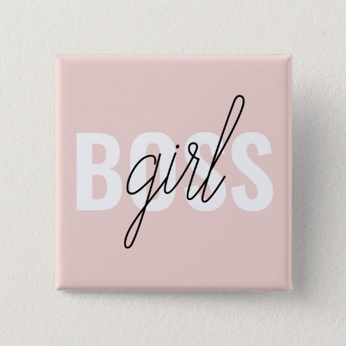 Modern Pastel Pink Girl Boss Phrase Button