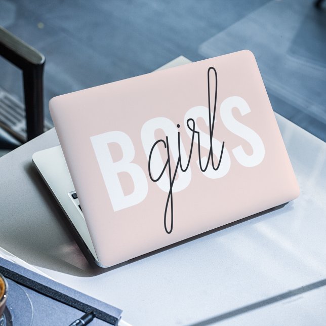 Modern Pastel Pink Girl Boss Phrase HP Laptop Skin (Creator Uploaded)