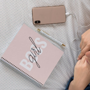 Modern Pastel Pink Girl Boss Phrase Notebook