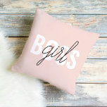 Modern Pastel Pink Girl Boss Phrase Outdoor Pillow<br><div class="desc">Modern Pastel Pink Girl Boss Phrase</div>