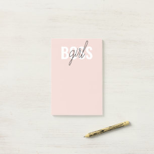 Modern Pastel Pink Girl Boss Phrase Post-it Notes