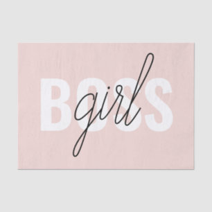 Modern Pastel Pink Girl Boss Phrase Tissue Paper