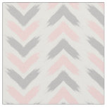 Modern pastel pink gray arrow brushstrokes pattern fabric
