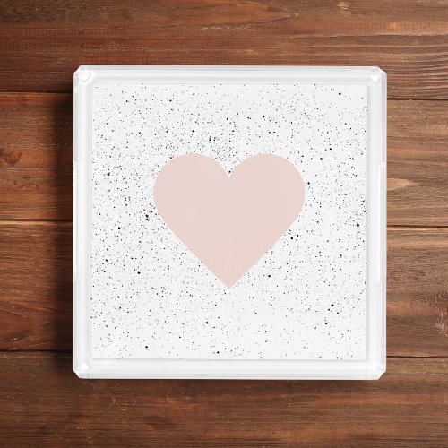 Modern Pastel Pink  Heart Lovely Gift Acrylic Tray