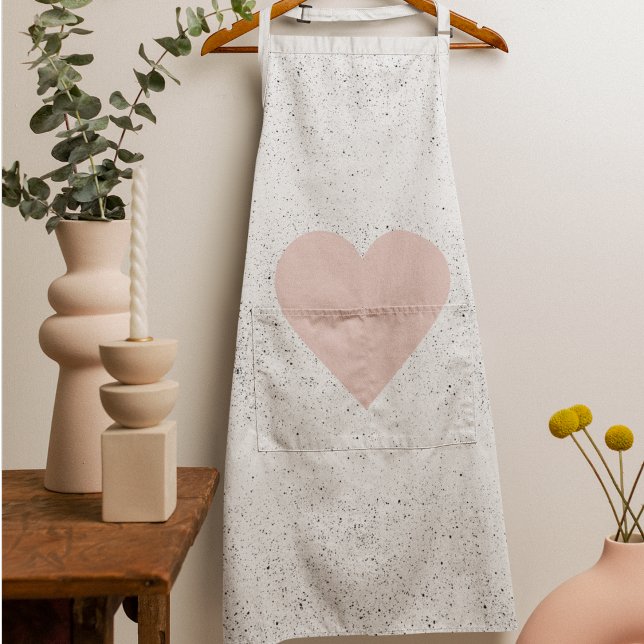 Modern Pastel Pink & Heart Lovely Gift Apron (Creator Uploaded)
