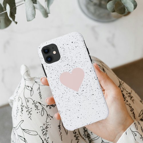 Modern Pastel Pink  Heart Lovely Gift iPhone 11 Case