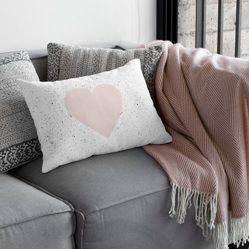 Modern Pastel Pink  Heart Lovely Gift Lumbar Pillow