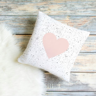 Modern Pastel Pink & Heart Lovely Gift Outdoor Pillow